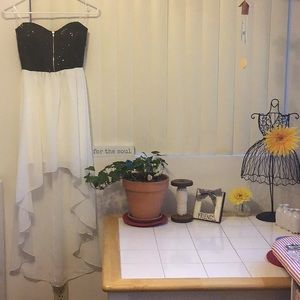 ‘Windsor’ Black Sequined Strapless Dress